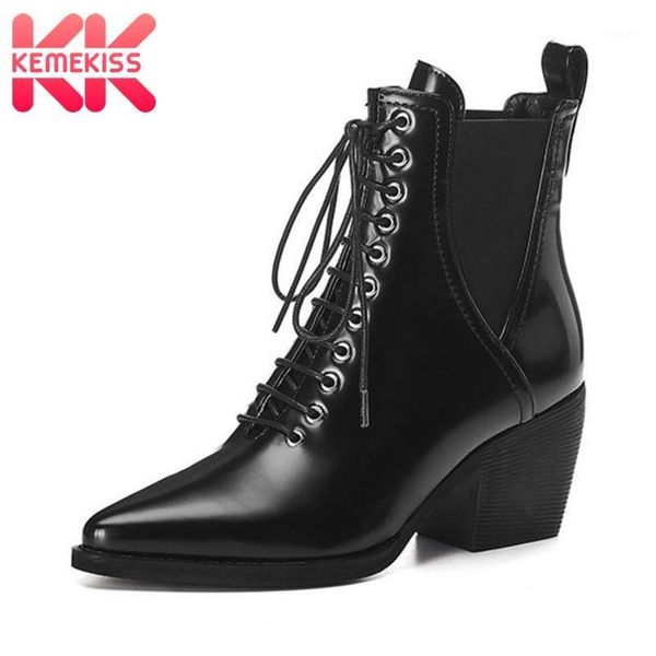 boots kemekiss lady chunky heels ankle real leather winter pointed toe office brand cross strap short footwear size 33-421, Black
boots kemekiss lady chunky heels ankle real leather winter pointed toe office brand cross strap short footwear size 33-421, Black