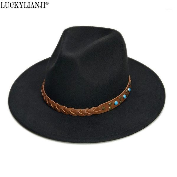 luckylianji retro wool felt women men solid color panama fedora bowler hat turquoise belt cap (size:57cm,adjust rope)1, Blue;gray
luckylianji retro wool felt women men solid color panama fedora bowler hat turquoise belt cap (size:57cm,adjust rope)1, Blue;gray