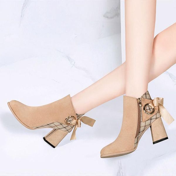 2020 winter shoes women ankle boots back ribbon bow high heels booties flock plaid cross-tied dress shoe retro botas mujer 8569l1, Black
2020 winter shoes women ankle boots back ribbon bow high heels booties flock plaid cross-tied dress shoe retro botas mujer 8569l1, Black