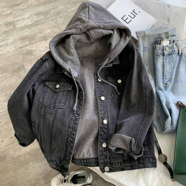 autumn denim coat boyfriend style hooded denim coat hat detachable jacket coats and jackets women jacket1, Black;brown
autumn denim coat boyfriend style hooded denim coat hat detachable jacket coats and jackets women jacket1, Black;brown
