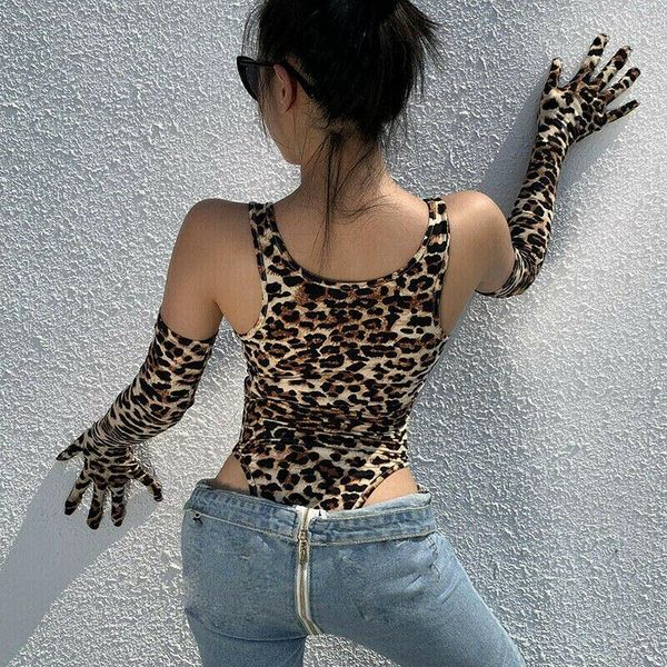 women's bodysuit sleeveless romper leopard printed long gloves jumpsuit set femme overalls party club fashion clothes, Black;white
women's bodysuit sleeveless romper leopard printed long gloves jumpsuit set femme overalls party club fashion clothes, Black;white