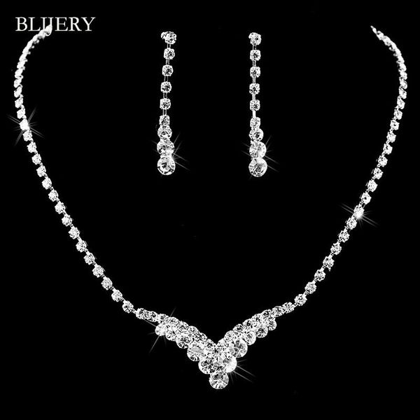 blijery fashion v shaped bridal jewelry sets for women rhinestone crystal necklace earrings set brides party wedding jewelry set, Silver
blijery fashion v shaped bridal jewelry sets for women rhinestone crystal necklace earrings set brides party wedding jewelry set, Silver
