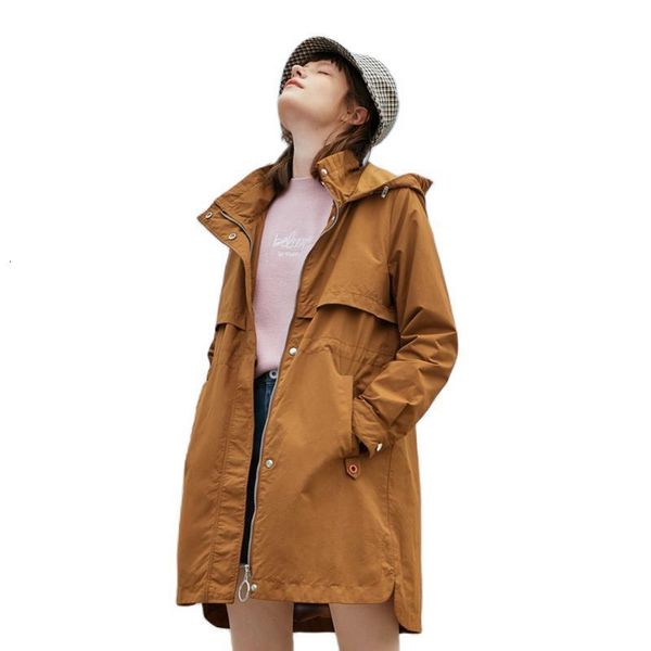 long windbreaker women hooded hit color waist slimming work wind jacket loose tide cool popular fashion jacket, Tan;black
long windbreaker women hooded hit color waist slimming work wind jacket loose tide cool popular fashion jacket, Tan;black