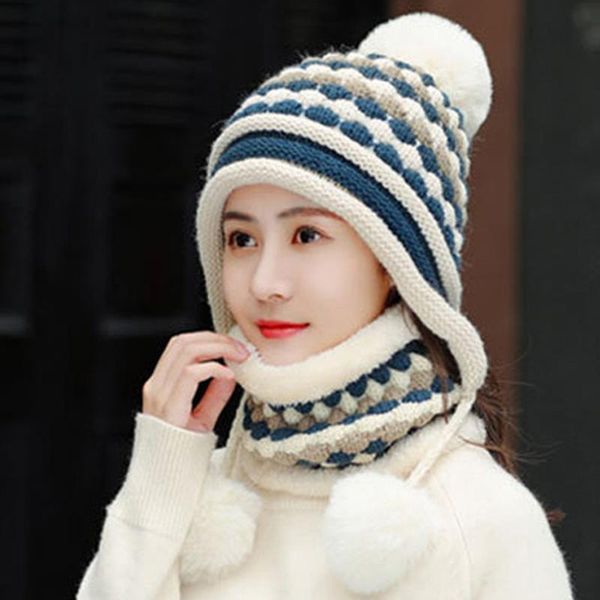 new women plus velvet hat knitted scarf warm wool hat thick ear protection neck sports windproof skullies beanies autumn winter, Blue;gray
new women plus velvet hat knitted scarf warm wool hat thick ear protection neck sports windproof skullies beanies autumn winter, Blue;gray