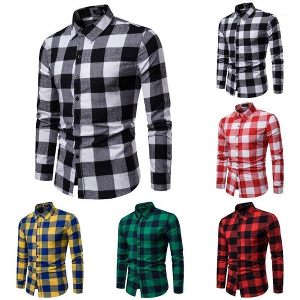 men shirts men's fashion business leisure long-sleeved lattice printing shirt blouse1, White;black
men shirts men's fashion business leisure long-sleeved lattice printing shirt blouse1, White;black