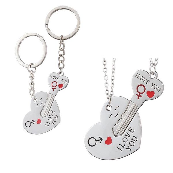 keychains 2pcs/set romantic couple necklaces engrave i love you heart&key chains pendants silver color chain collares jewerly selling
keychains 2pcs/set romantic couple necklaces engrave i love you heart&key chains pendants silver color chain collares jewerly selling