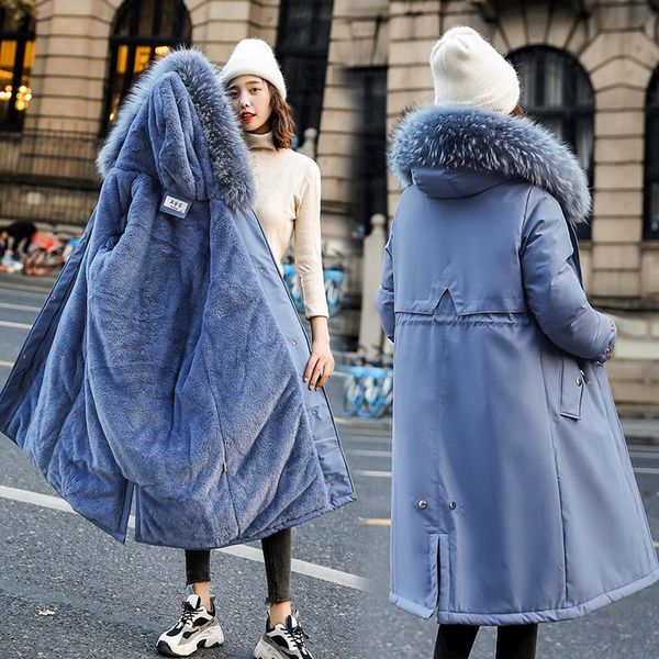 women's down & parkas fashion long cotton liner hooded parka women slim with fur collar warm winter jacket coat 2021, Black
women's down & parkas fashion long cotton liner hooded parka women slim with fur collar warm winter jacket coat 2021, Black
