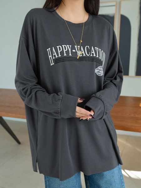 dazy letter graphic drop shoulder split hem sweatshirt y9fb#, White;black
dazy letter graphic drop shoulder split hem sweatshirt y9fb#, White;black