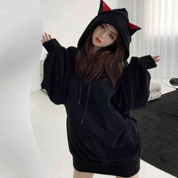 cat ear shape hoodies kawaii women solid long sleeve ladies hooded dropshipping selling products streetwear, Black
cat ear shape hoodies kawaii women solid long sleeve ladies hooded dropshipping selling products streetwear, Black