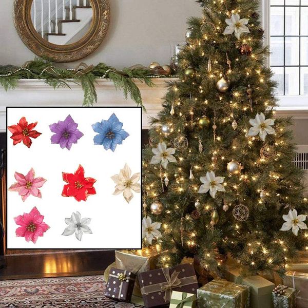 decorative flowers & wreaths 13cm flower glitter artificial silk christmas tree ornament diy decoration year decoracion navidad 2021
decorative flowers & wreaths 13cm flower glitter artificial silk christmas tree ornament diy decoration year decoracion navidad 2021