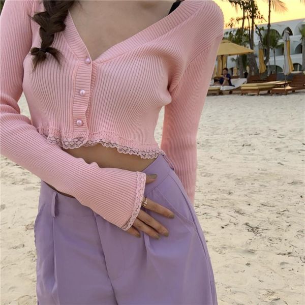 spring autumn knitted lace cropped cardigan solid women clothes female short cardigans v neck long sleeve women thin coats, White;black
spring autumn knitted lace cropped cardigan solid women clothes female short cardigans v neck long sleeve women thin coats, White;black