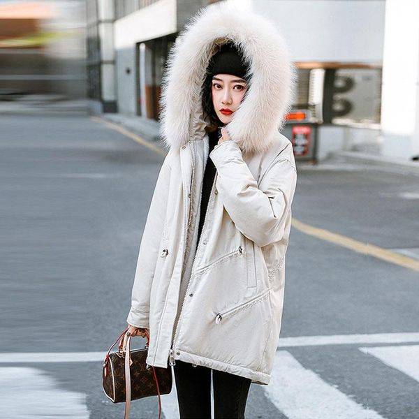 women's down & parkas slim parker padded jacket women 2021 winter big fur collar warm outerwear large size loose cotton coat hooded fem, Black
women's down & parkas slim parker padded jacket women 2021 winter big fur collar warm outerwear large size loose cotton coat hooded fem, Black