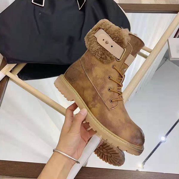 designer womens boots luxury brown stitching fluff uckle lace-up round head low heel boots with box size 35-40, Black
designer womens boots luxury brown stitching fluff uckle lace-up round head low heel boots with box size 35-40, Black