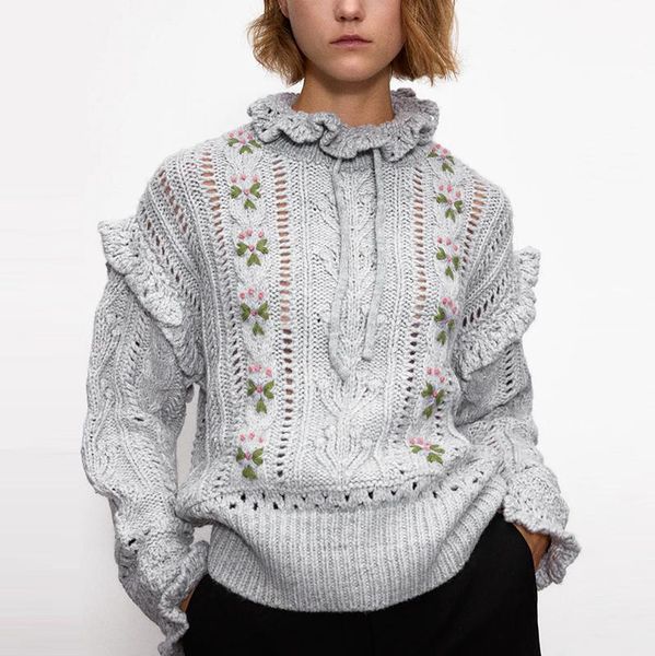 women's sweaters women casual design turtleneck sweater ruffles long sleeve embroidered floral hollow out pullovers crochet wb3000, White;black
women's sweaters women casual design turtleneck sweater ruffles long sleeve embroidered floral hollow out pullovers crochet wb3000, White;black