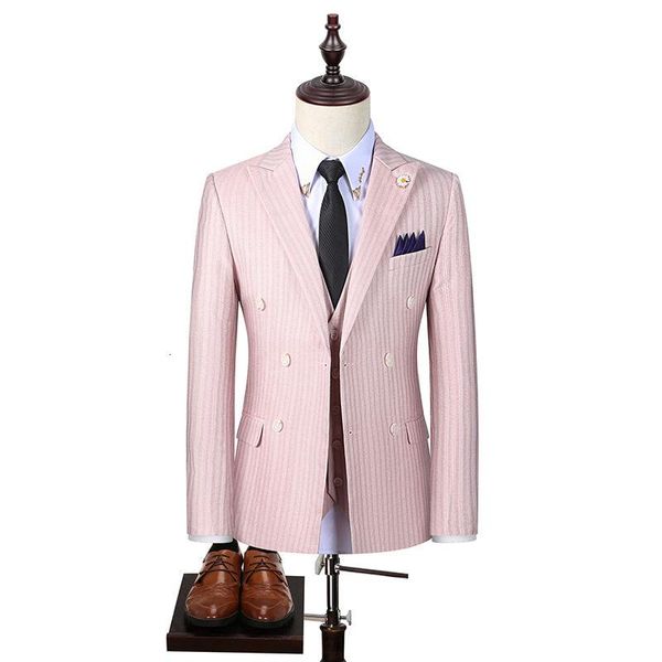 men's suits & blazers fashion pink yellow beige striped wedding men 3 pcs slim fit costume homme mariage custom made party blazer vest, White;black
men's suits & blazers fashion pink yellow beige striped wedding men 3 pcs slim fit costume homme mariage custom made party blazer vest, White;black