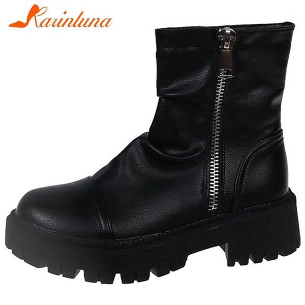 boots karin brand female 2021 autumn concise round toe platform chunky heels zip pleated women ankle shoes1, Black
boots karin brand female 2021 autumn concise round toe platform chunky heels zip pleated women ankle shoes1, Black