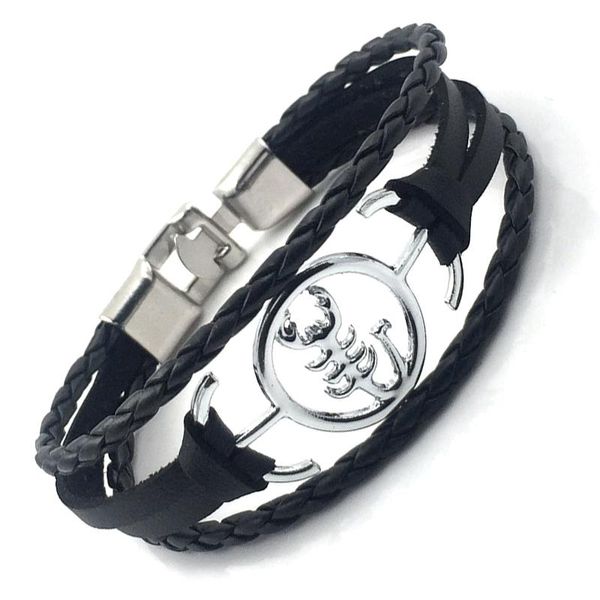 charm bracelets 2021 handmade black leather bracelet scorpion for men scorpio jewelry gift b18046, Golden;silver
charm bracelets 2021 handmade black leather bracelet scorpion for men scorpio jewelry gift b18046, Golden;silver