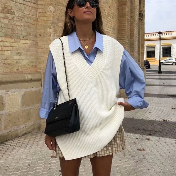 ladies knitted autumn winter sweater women pullover casual v neck warm soft slim sleeveless sweaters female pull knitwear vests 201222, White;black
ladies knitted autumn winter sweater women pullover casual v neck warm soft slim sleeveless sweaters female pull knitwear vests 201222, White;black