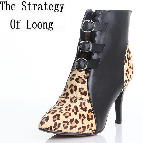 boots spring autumn winter women thin high heel genuine leather buckle pointed toe leopard fashion ankle size 34-39 sxq0811, Black
boots spring autumn winter women thin high heel genuine leather buckle pointed toe leopard fashion ankle size 34-39 sxq0811, Black