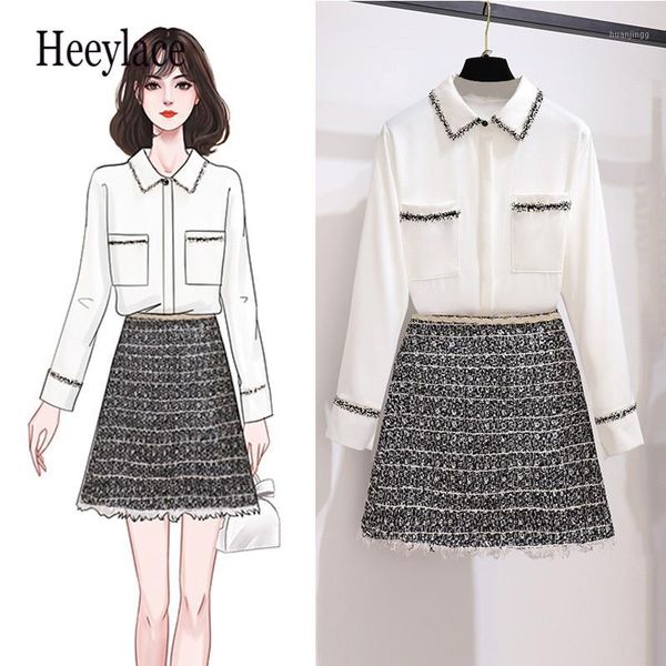 sweet korean suits long sleeved white chiffon blouse shirt and high waist mini bodycon skirt autumn two piece suit office dress1, Gray
sweet korean suits long sleeved white chiffon blouse shirt and high waist mini bodycon skirt autumn two piece suit office dress1, Gray