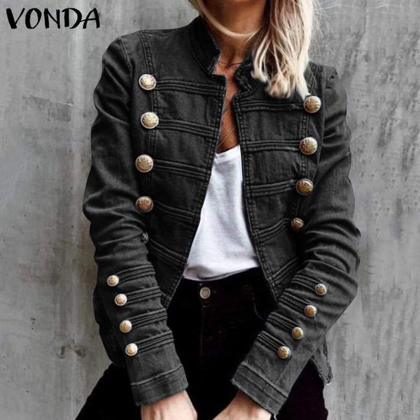 women jackets casual double-breasted denim jackets 2021 button up long sleeve solid elegant coats plus size s-5xl, Black;brown
women jackets casual double-breasted denim jackets 2021 button up long sleeve solid elegant coats plus size s-5xl, Black;brown