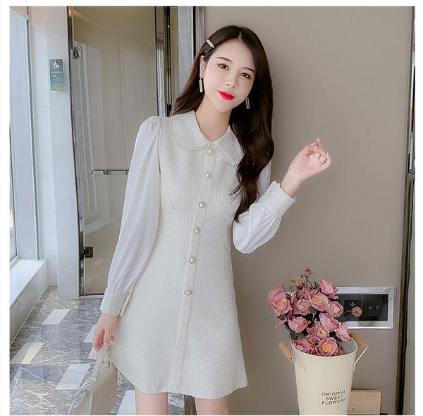 long sleeved vestidos women's spring and autumn 2020 new luxury beaded turn-down collar ladies party mini dress, Black;gray
long sleeved vestidos women's spring and autumn 2020 new luxury beaded turn-down collar ladies party mini dress, Black;gray