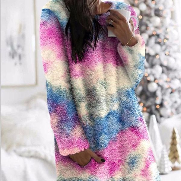 tie dye women dresss o neck casual plush loose mini ladies dresses winter warm leopard party dress vestidos, Black;gray
tie dye women dresss o neck casual plush loose mini ladies dresses winter warm leopard party dress vestidos, Black;gray