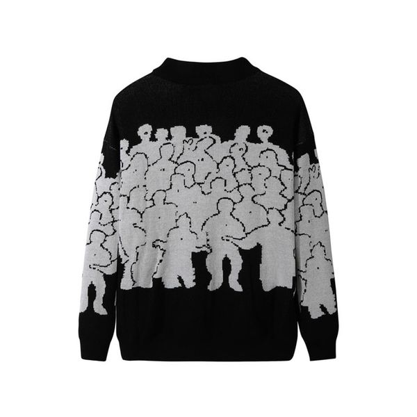 men's embroidered cotton sweater, korean clothing, large knitted coat, 3xl, fashion, White;black
men's embroidered cotton sweater, korean clothing, large knitted coat, 3xl, fashion, White;black