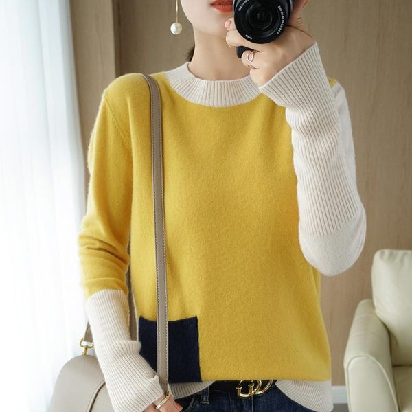 women's sweaters 20 autumn and winter cashmere sweater women half high collar base contrast wool wild pullover, White;black
women's sweaters 20 autumn and winter cashmere sweater women half high collar base contrast wool wild pullover, White;black