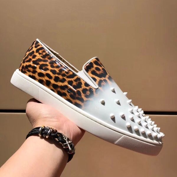 designer fashion fret casual leopard women with white leather studded spikes flats loafer shoes j7i1, Black;white
designer fashion fret casual leopard women with white leather studded spikes flats loafer shoes j7i1, Black;white