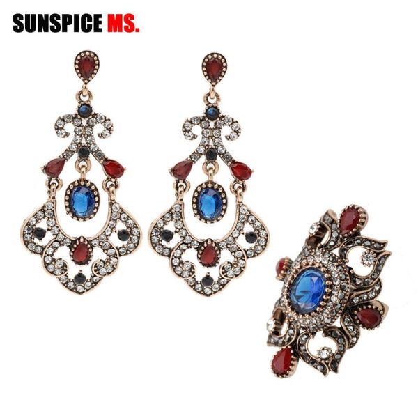 sunspice ms retro vintage turkish women ethnic wedding jewelry sets crystal dangle earrings round flower ring set gifts, Silver
sunspice ms retro vintage turkish women ethnic wedding jewelry sets crystal dangle earrings round flower ring set gifts, Silver