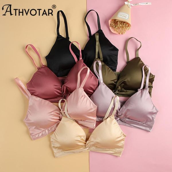 bras athvotar silk v-neck wireless bar smooth soft brassiere comfortable lingerie female crop underwear, Red;black
bras athvotar silk v-neck wireless bar smooth soft brassiere comfortable lingerie female crop underwear, Red;black