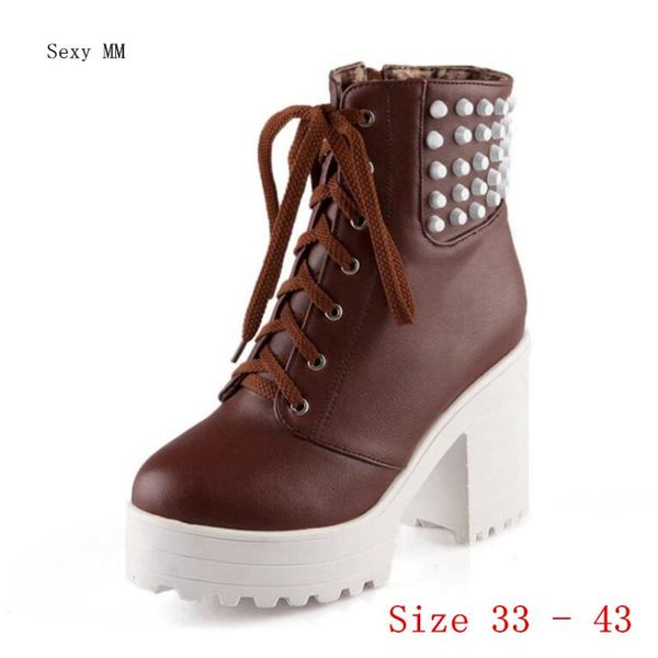 boots spring autumn platform square high heels ankle women short ladies shoes botas botte femme plus size 33 - 43, Black
boots spring autumn platform square high heels ankle women short ladies shoes botas botte femme plus size 33 - 43, Black