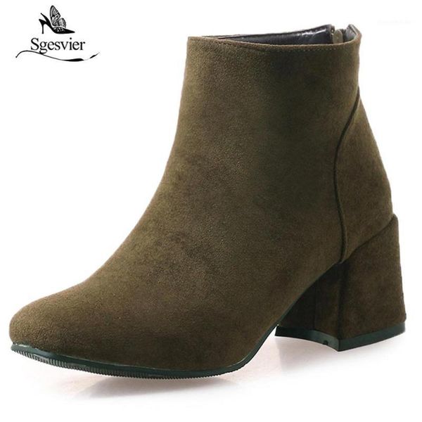 sgesvier women boots high heels round toe footwear flock rubber ankle boots autumn casual fashion ladies shoes black ox8481
sgesvier women boots high heels round toe footwear flock rubber ankle boots autumn casual fashion ladies shoes black ox8481