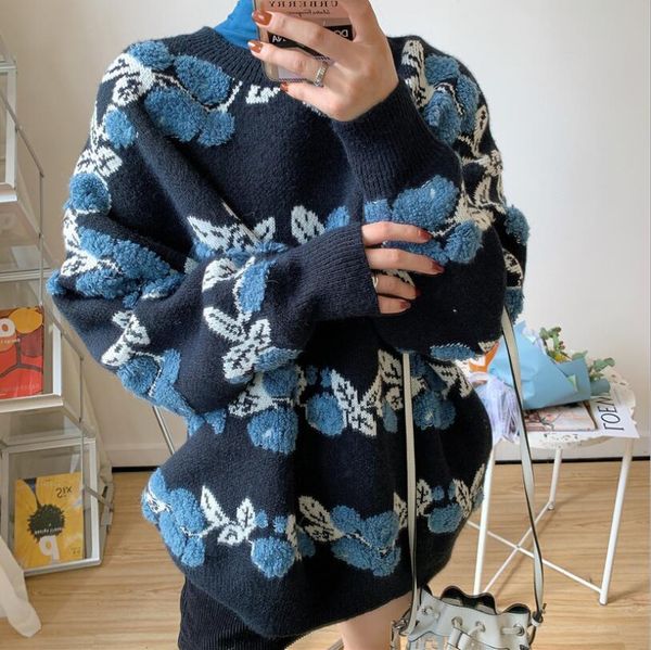2021 autumn new three-dimensional winter reuniting jacquard women's nightgown fashion long sleeve let loose her p1912 sweater e4s8, White;black
2021 autumn new three-dimensional winter reuniting jacquard women's nightgown fashion long sleeve let loose her p1912 sweater e4s8, White;black