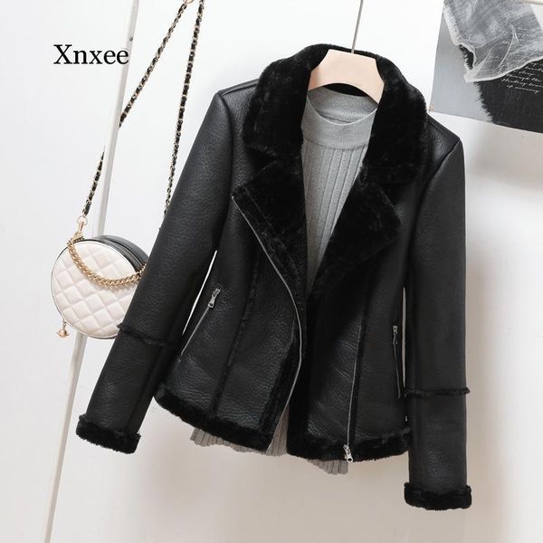 women's leather & faux 2021 winter shearling sheepskin coats women thick warm pu lamb jacket black motorcycle female overcoat top
women's leather & faux 2021 winter shearling sheepskin coats women thick warm pu lamb jacket black motorcycle female overcoat top