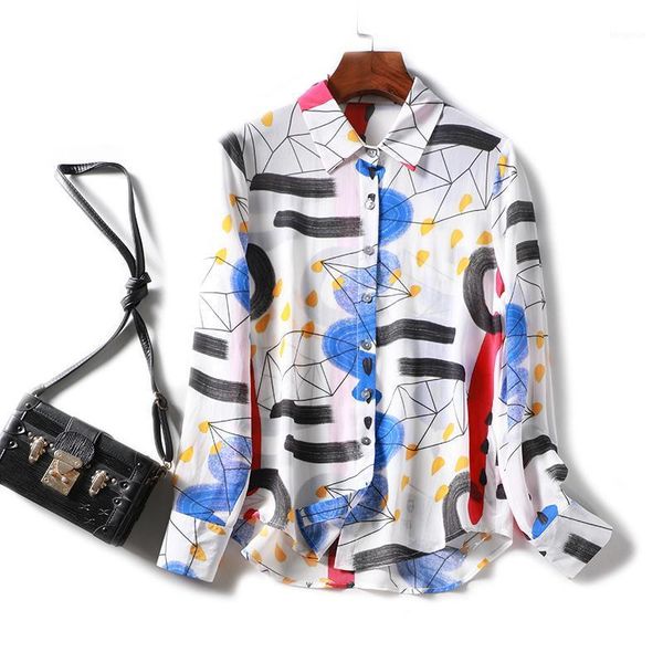 women blouse color art printing good quality silk loose leisure long sleeve 2020 new autumn blouses woman 20201, White
women blouse color art printing good quality silk loose leisure long sleeve 2020 new autumn blouses woman 20201, White