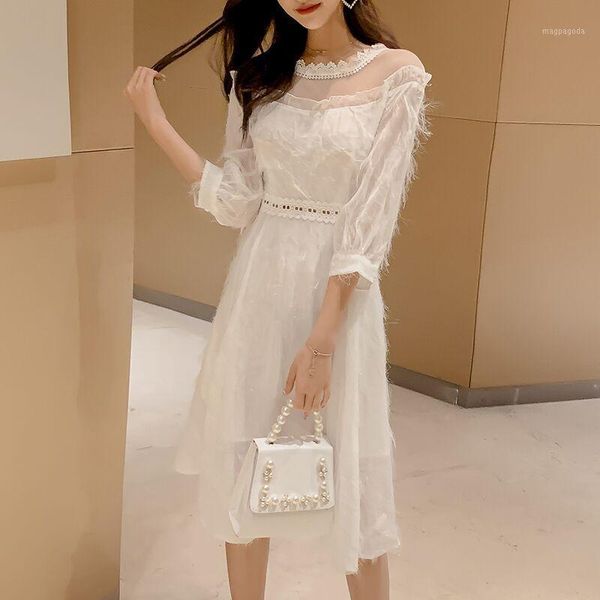 will ~ early autumn the new small hollow out web celebrity falbala bright feather silk dress1, Black;gray
will ~ early autumn the new small hollow out web celebrity falbala bright feather silk dress1, Black;gray