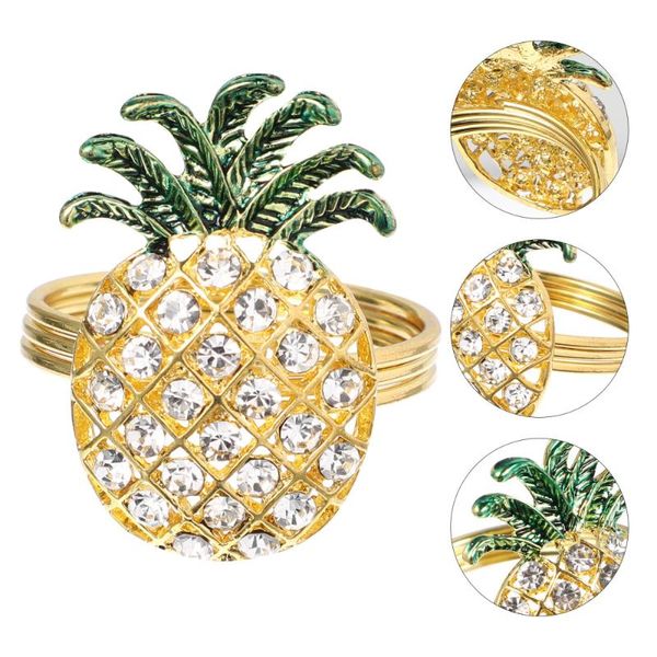 6pcs diamond napkin rings napkin buckles pineapple design holders