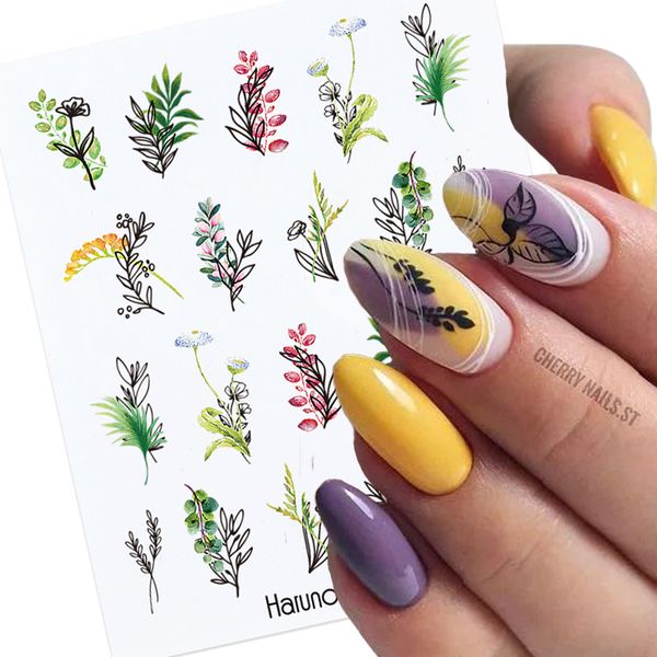 spring water nail decal and sticker flower leaf tree green simple summer diy slider for manicuring nail art watermark, Black
spring water nail decal and sticker flower leaf tree green simple summer diy slider for manicuring nail art watermark, Black