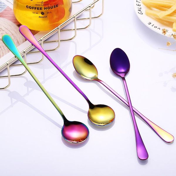 spoons stainless steel spoon colorful long handle flatware coffee drinking tools kitchen gadget drop
spoons stainless steel spoon colorful long handle flatware coffee drinking tools kitchen gadget drop