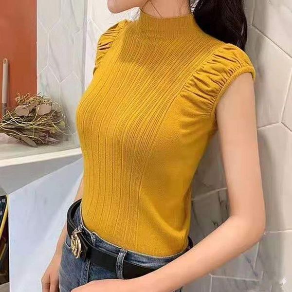 plain tank 2021 summer women knitted turtleneck ruffles sleeve female elegant korean vest for women, White
plain tank 2021 summer women knitted turtleneck ruffles sleeve female elegant korean vest for women, White