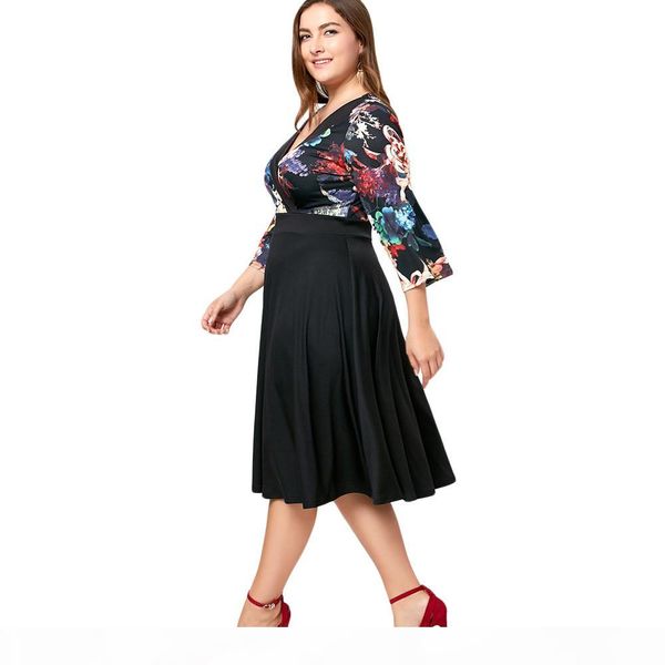 charmma 2017 plus size 5xl autumn spring floral midi surplice dress women loose big size vintage v neck dress vestido, White;black
charmma 2017 plus size 5xl autumn spring floral midi surplice dress women loose big size vintage v neck dress vestido, White;black