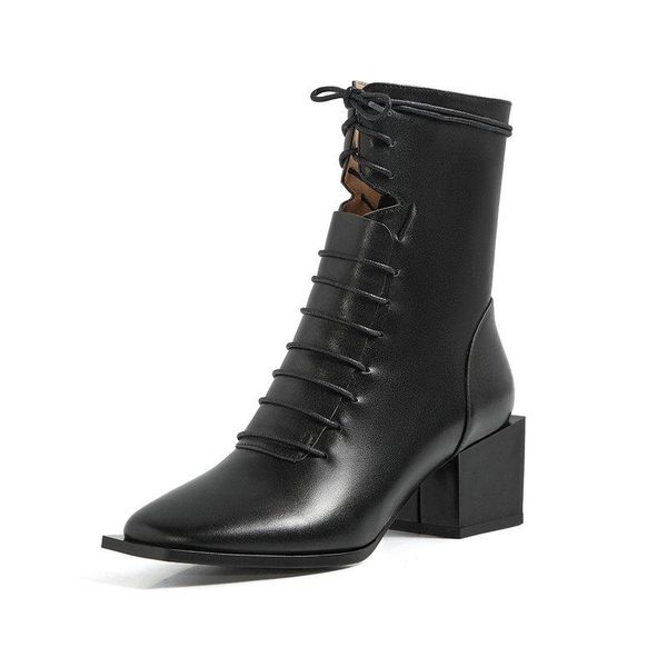 boots genuine leather women ankle 2021 winter square toe thick heels pumps party office lady lace up shoes woman, Black
boots genuine leather women ankle 2021 winter square toe thick heels pumps party office lady lace up shoes woman, Black