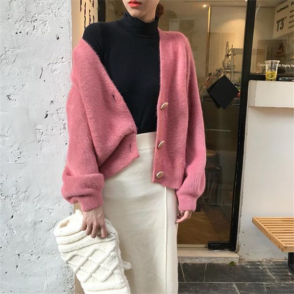 women's knits & tees women mink like fur knitted cardigan spring autumn v-neck single breasted casual female sweater short soft warm kn, White
women's knits & tees women mink like fur knitted cardigan spring autumn v-neck single breasted casual female sweater short soft warm kn, White