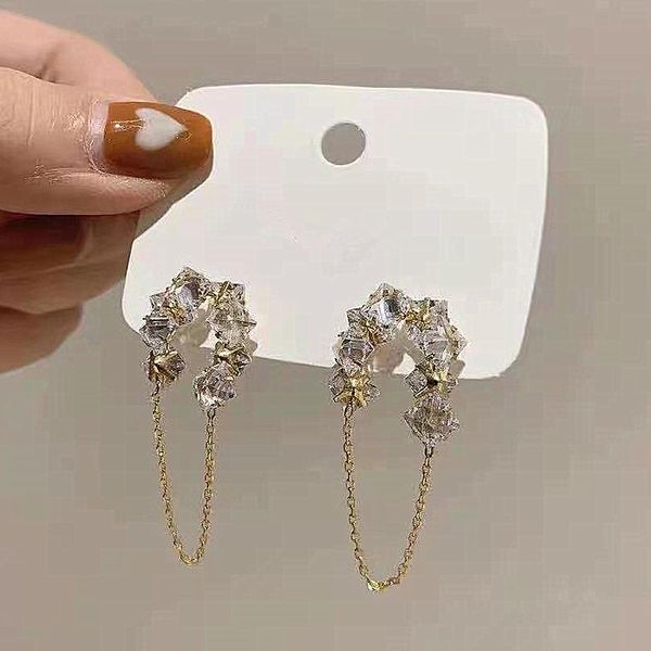 2021 new arrival trendy women dangle earrings zircon tassel earrings crystal elegant earrings long fashion eelgant jewelry, Silver
2021 new arrival trendy women dangle earrings zircon tassel earrings crystal elegant earrings long fashion eelgant jewelry, Silver