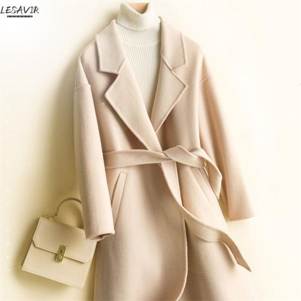 2020 new women's long slim-fit double-sided woolen coat with belt and cashmere loose and comfortable to keep warm, Black
2020 new women's long slim-fit double-sided woolen coat with belt and cashmere loose and comfortable to keep warm, Black