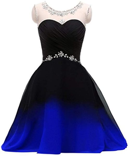 2021 scoop short chiffon gradient prom dresses for juniors beaded plus size ombre formal evening homecoming party gown qc1592, Black
2021 scoop short chiffon gradient prom dresses for juniors beaded plus size ombre formal evening homecoming party gown qc1592, Black
