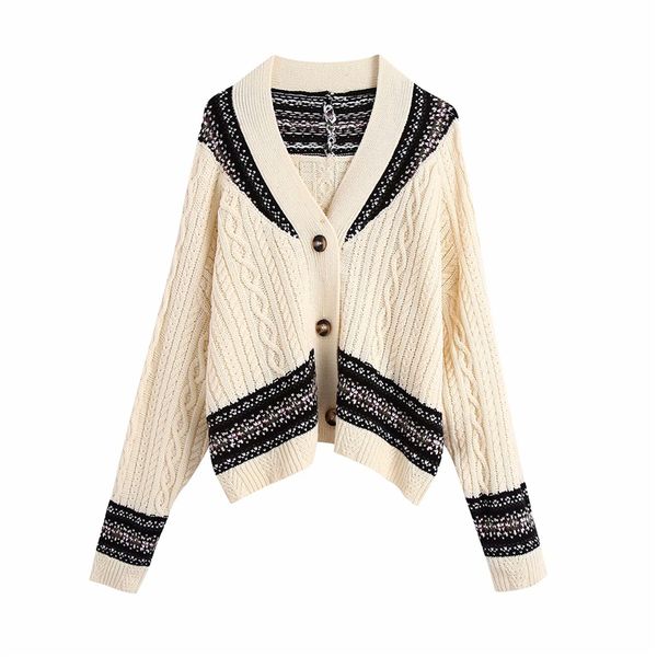 2021 new elegant women striped sweater fashion ladies chic v-neck twist knitted streetwear female causal button cardigan 690b, White;black
2021 new elegant women striped sweater fashion ladies chic v-neck twist knitted streetwear female causal button cardigan 690b, White;black