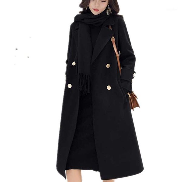 autumn winter fashion double breasted woolen coat women loose straight wool blends coat1, Black
autumn winter fashion double breasted woolen coat women loose straight wool blends coat1, Black